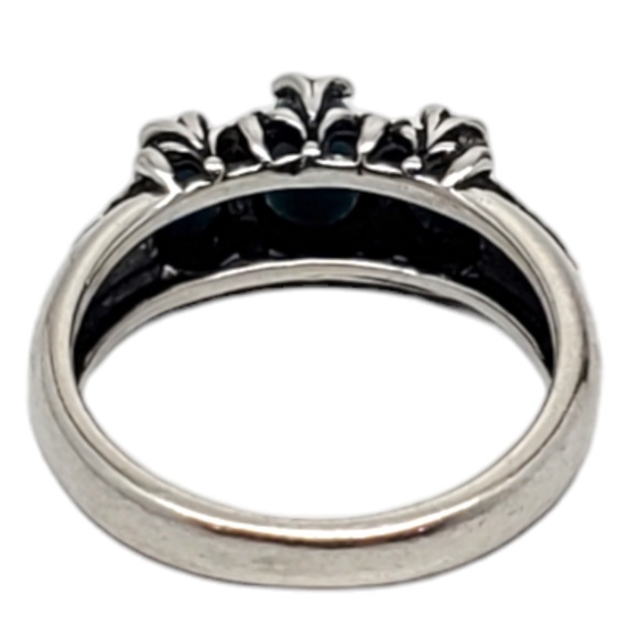 Carolyn Pollack Sterling Silver and 3 Stone Turquoise Ring Size 7.25 #17113 - Picture 4 of 7